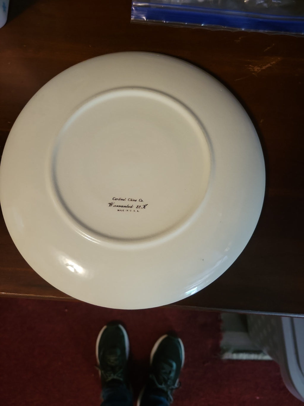 22k Coated Cardinal China Co Plate