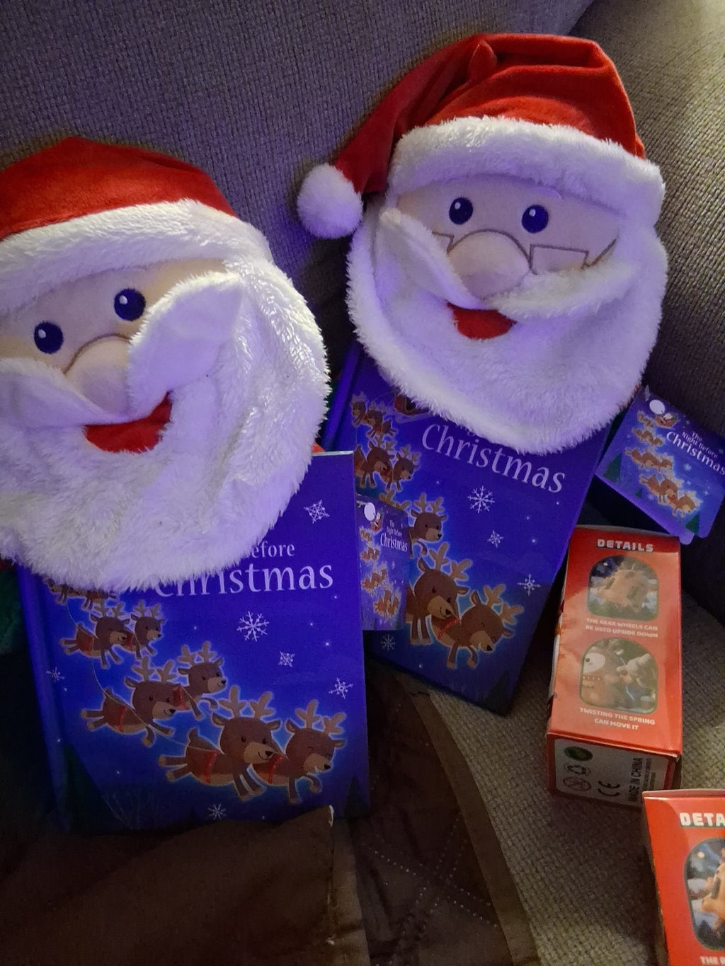 2 Santas With Book And 2 Dancing Ornaments!!!