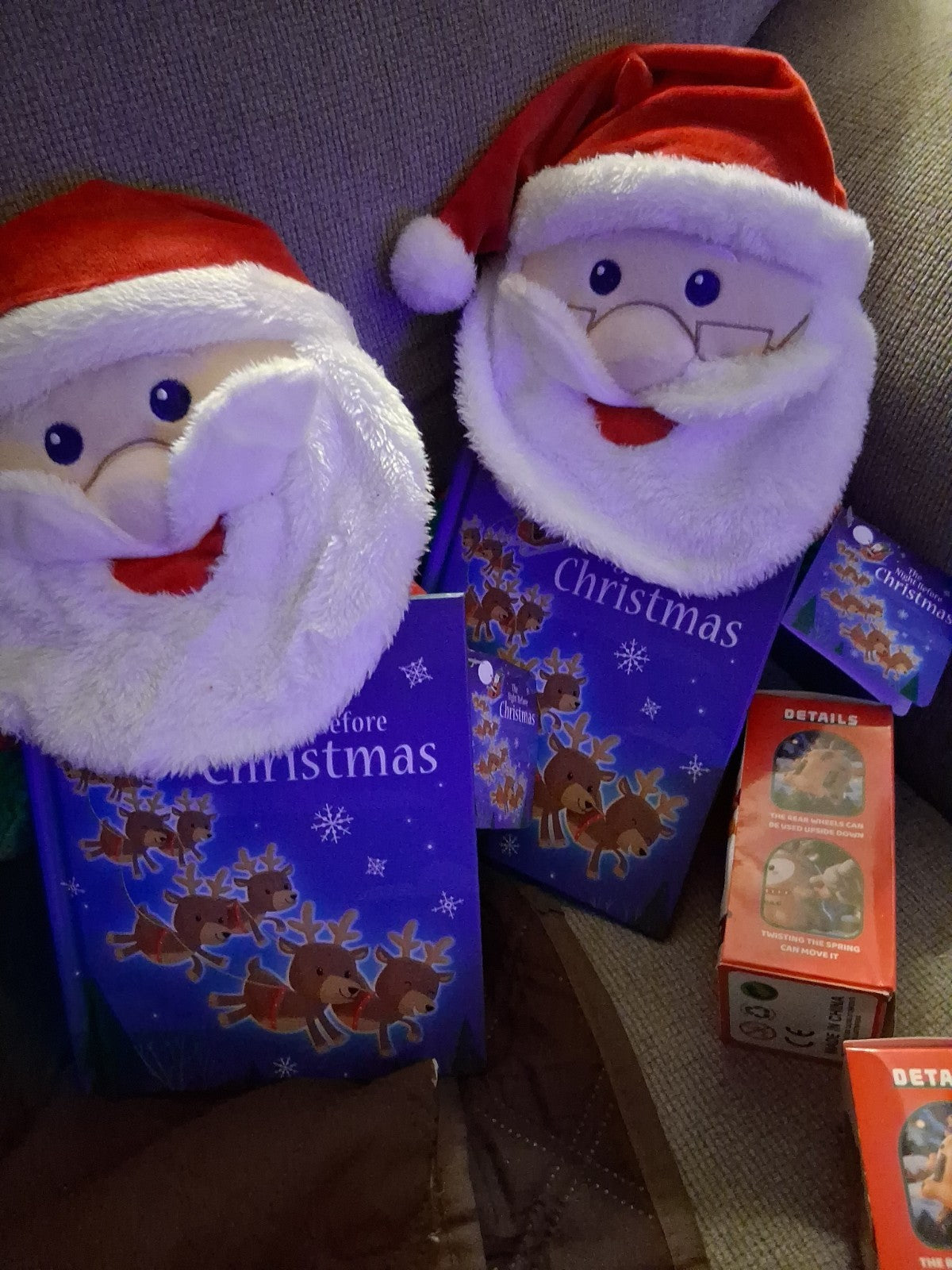 2 Santas With Book And 2 Dancing Ornaments!!!