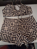 Bathing Suit Geo Pattern two piece Size 10-12)