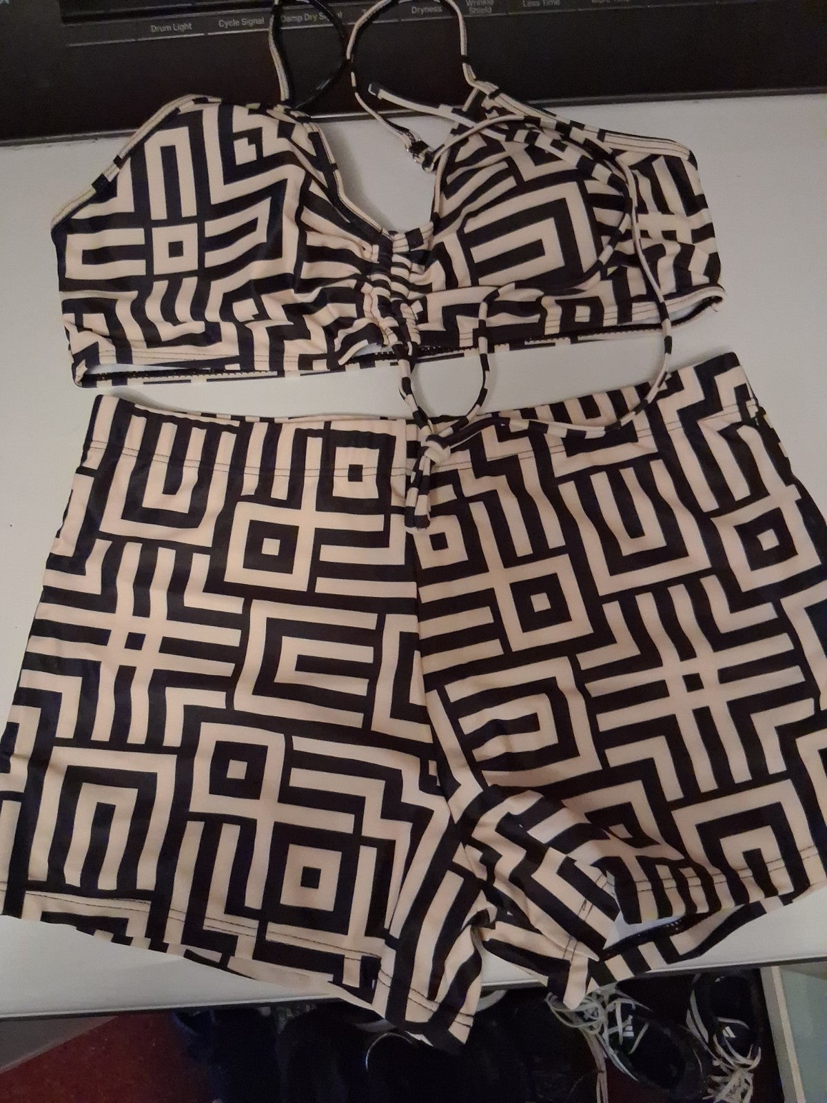 Bathing Suit Geo Pattern two piece Size 10-12)