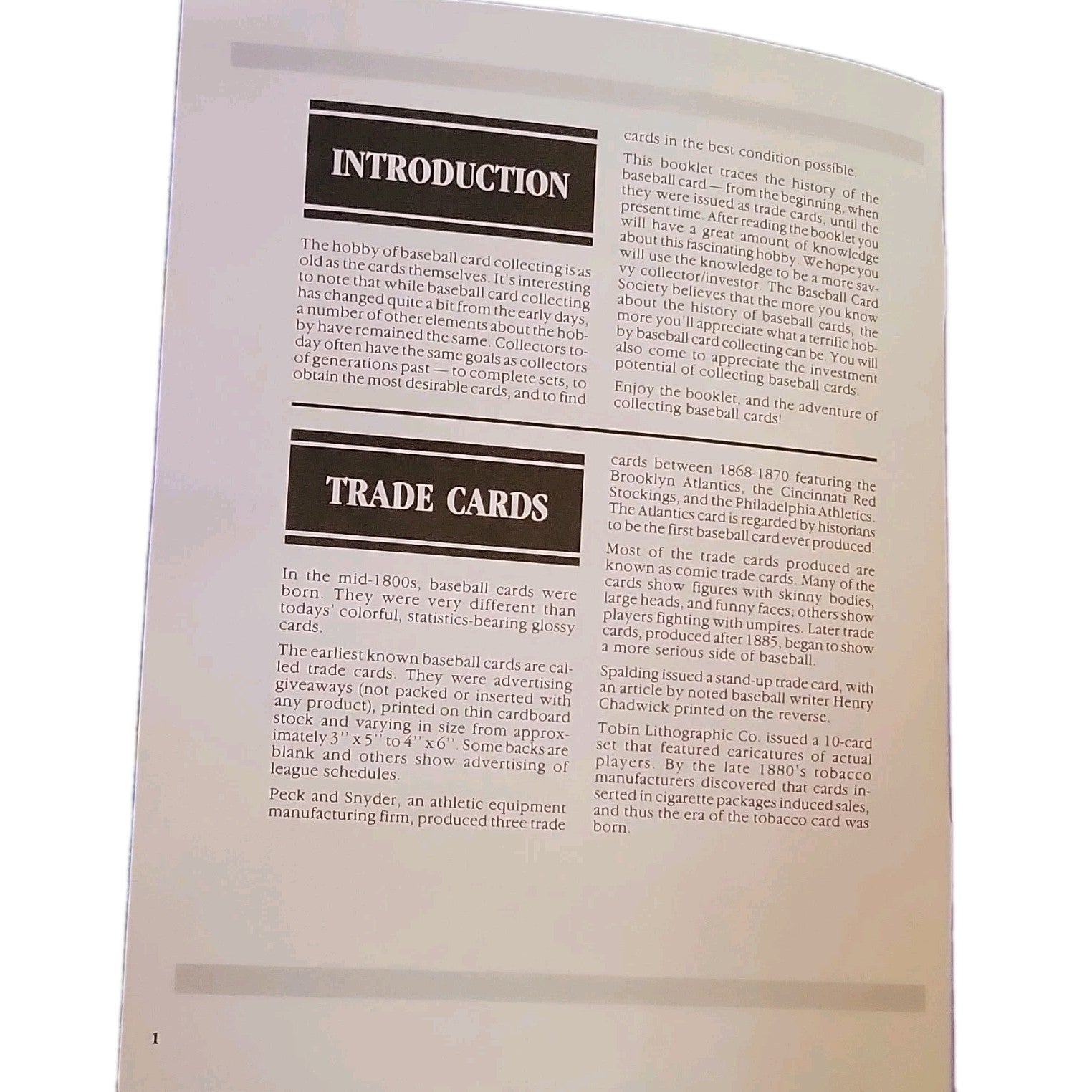  1991 Baseball Price Guide Pamphlet