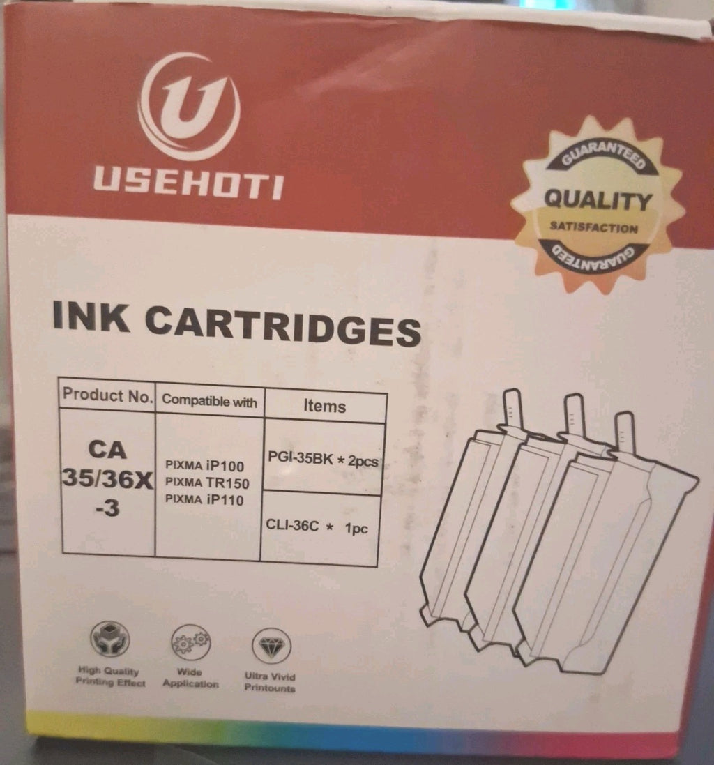 3 Ink Cartridges PGI-35 for Pixma IP 100 110 Tr 150 3 Pack 