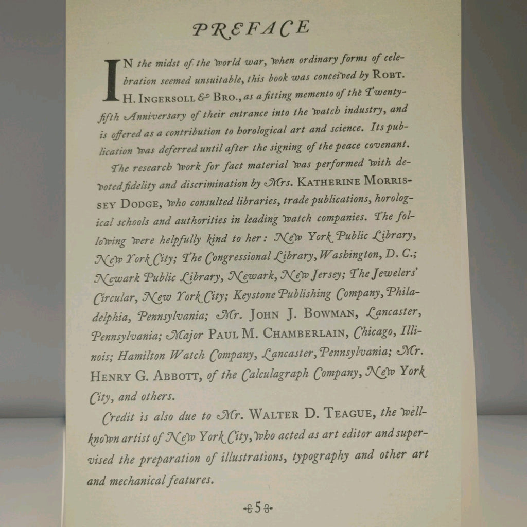  Time Telling Through the Ages  1919 -History Of Watches