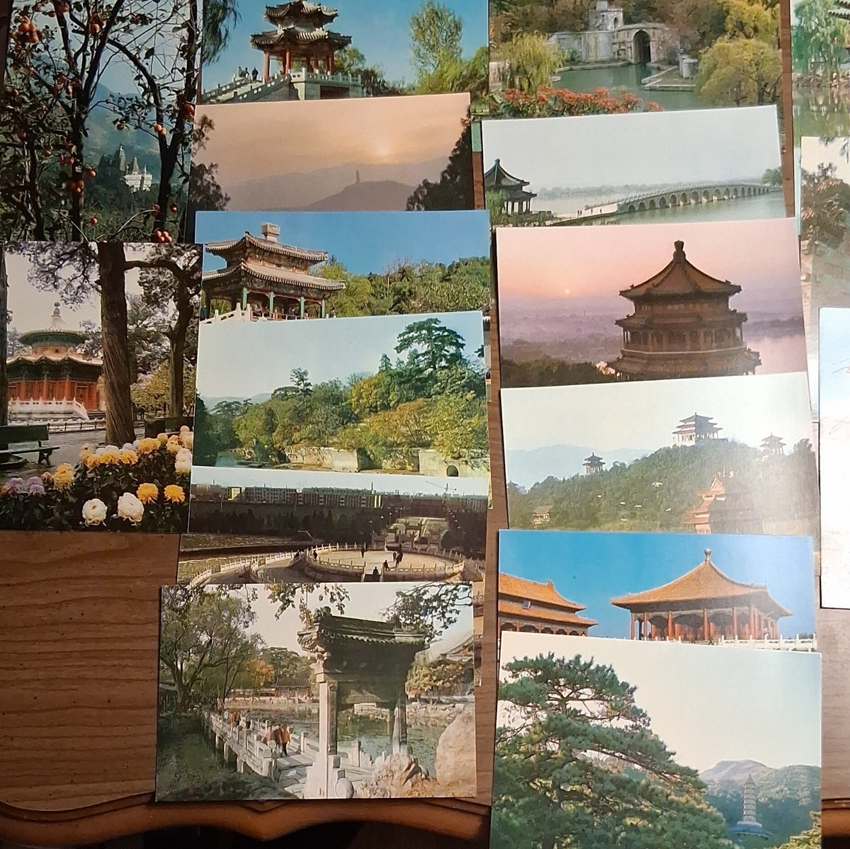 17- Vintage  postcards Beijing landmarks ,  the Summer Palace and Forbidden City