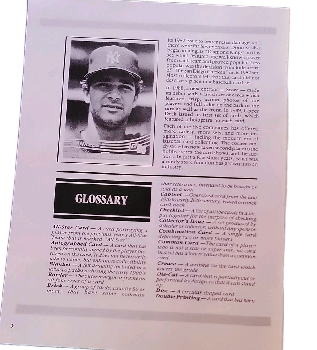  1991 Baseball Price Guide Pamphlet