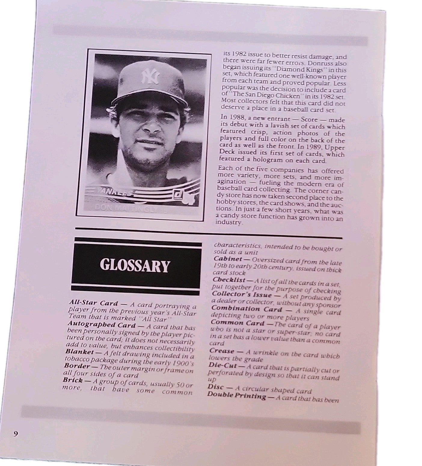  1991 Baseball Price Guide Pamphlet