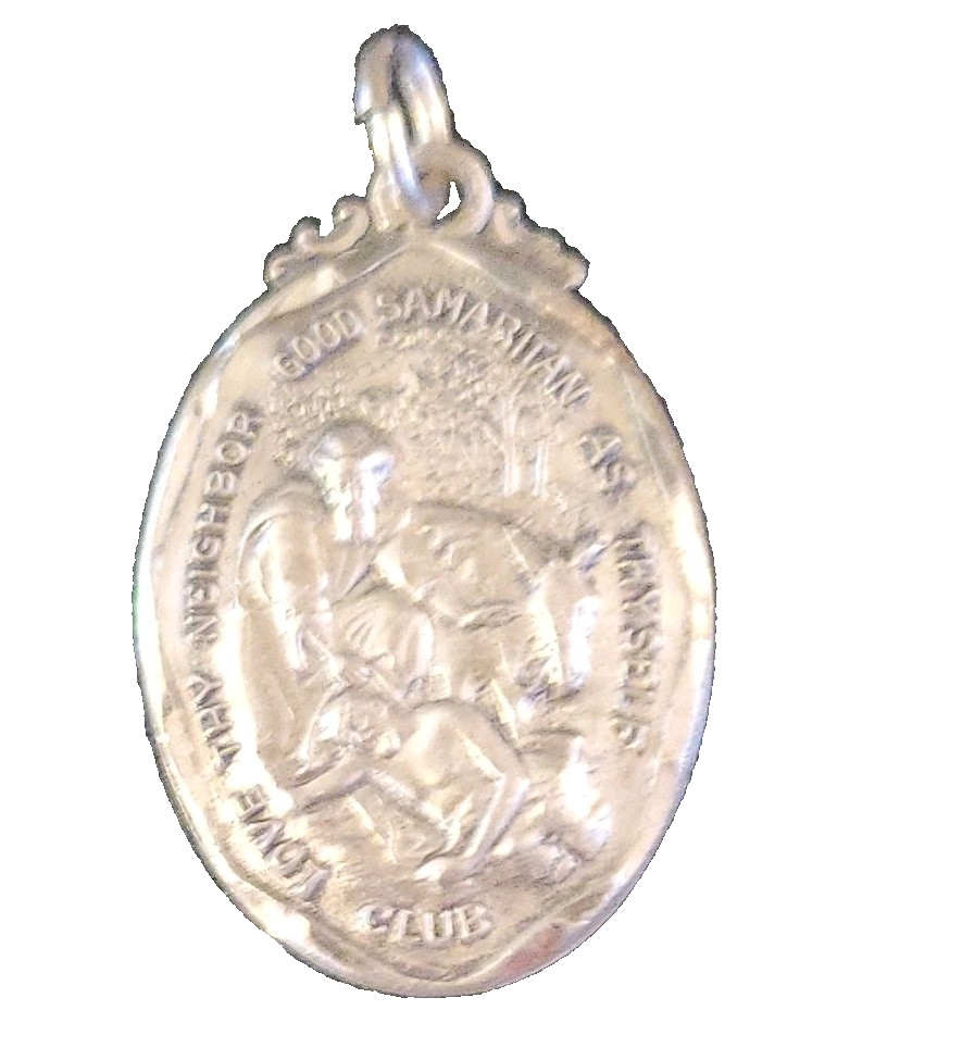 Creed Sterling Silver Good Samaritan Sacred Heart Christian Medal