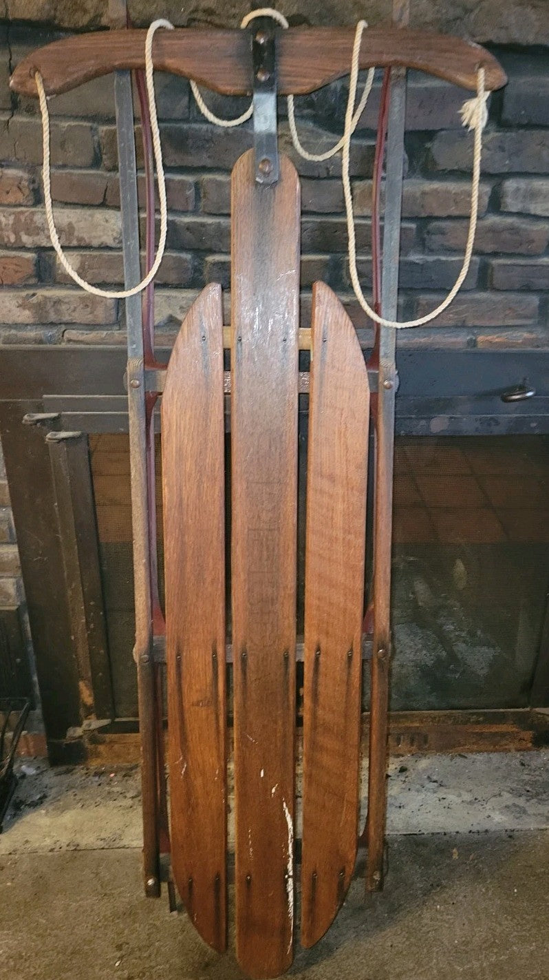 Antique Wooden Sled Great For Decoration Too!!SHIPPING UPS $10., Or Free FEDEX