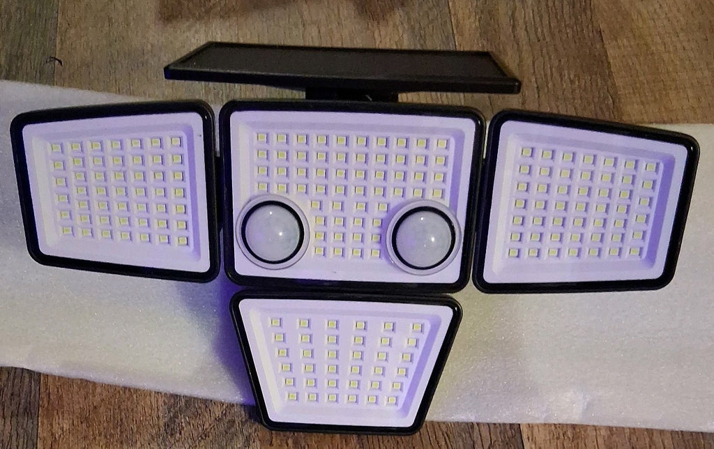   188 LED Motion Sensor Outdoor Lights, 4 Heads Security Light, 3 lights in BOX