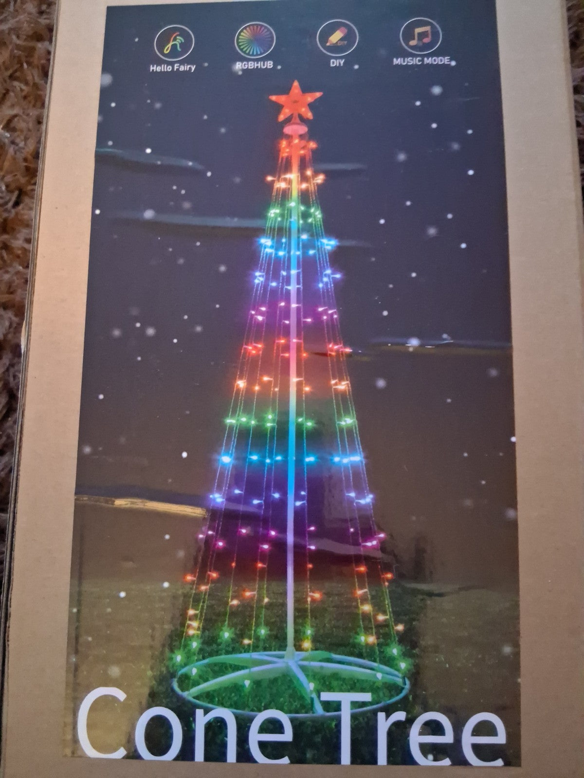  Cone Tree, 7FT  Outdoor Remote & Bluetooth
