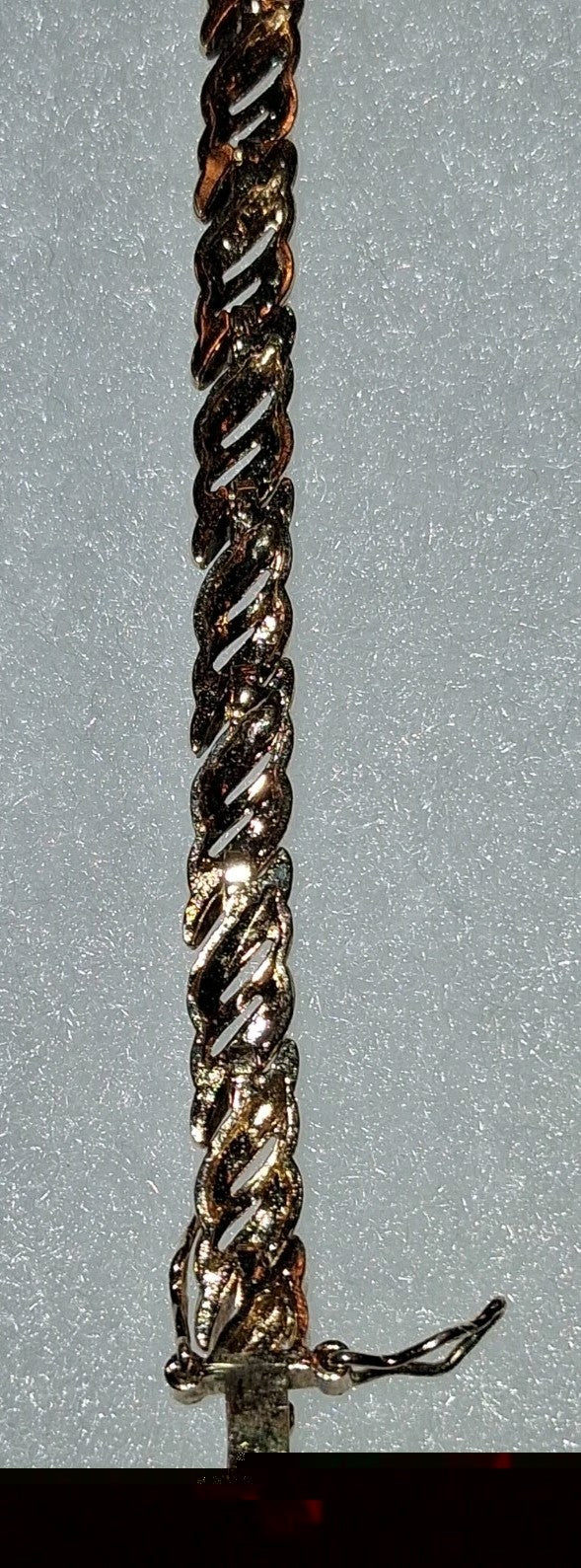 gold plated sterling silver rope chain Bracelet 7.25"