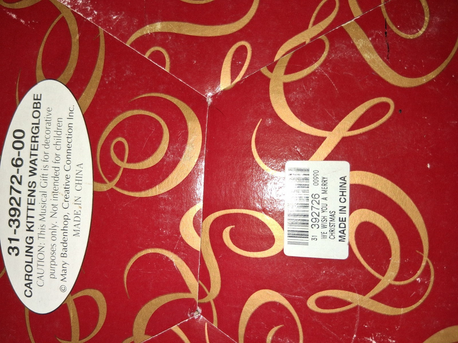 San Franciso Music Box Co Christmas Globe Caroling Kittens