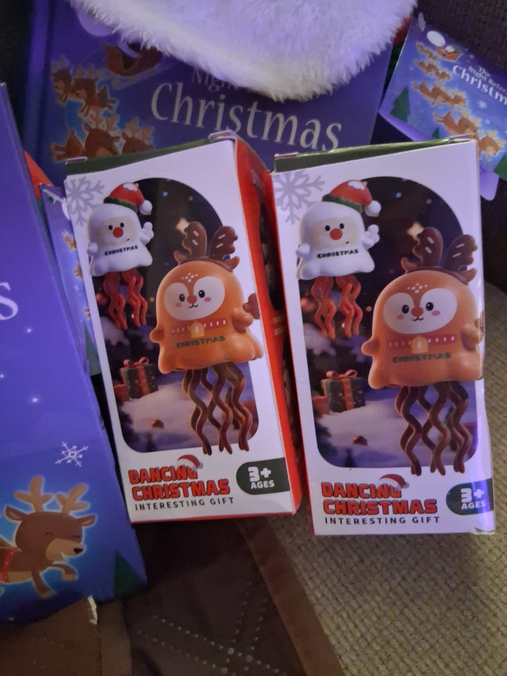 2 Santas With Book And 2 Dancing Ornaments!!!
