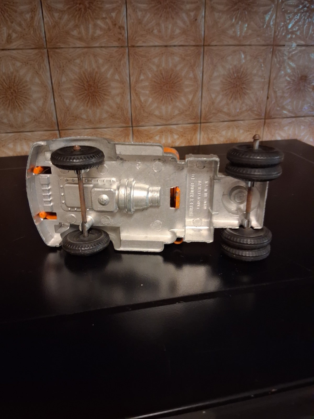 Hubley Vintage Kiddie Diecast Semi Tractor Cab Orange  construction vehicle 