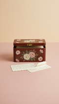 Rosewood floral recipe tin with cards