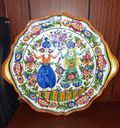 Greek Hand Painted Pottery tray signed by Skyros