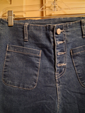 Halara Women's Wide-Leg Jeans Size 6 Blue Denim Button Fly Medium Wash Stretch