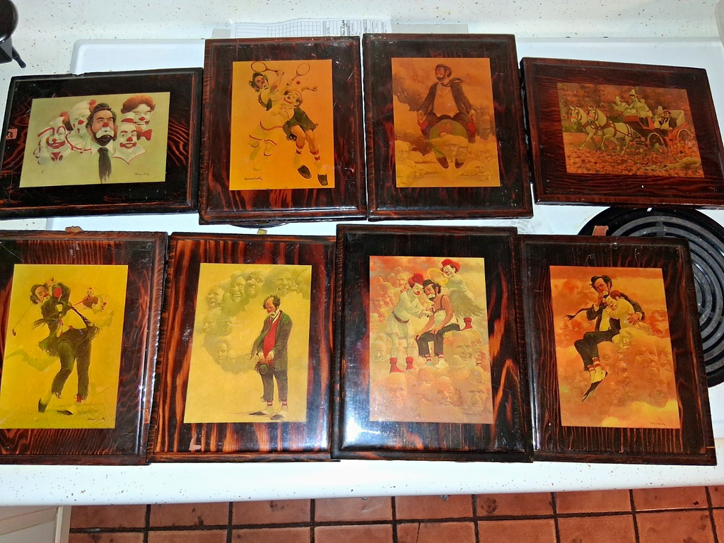 Robert Crumb Framed Clown Art Print Set of 8