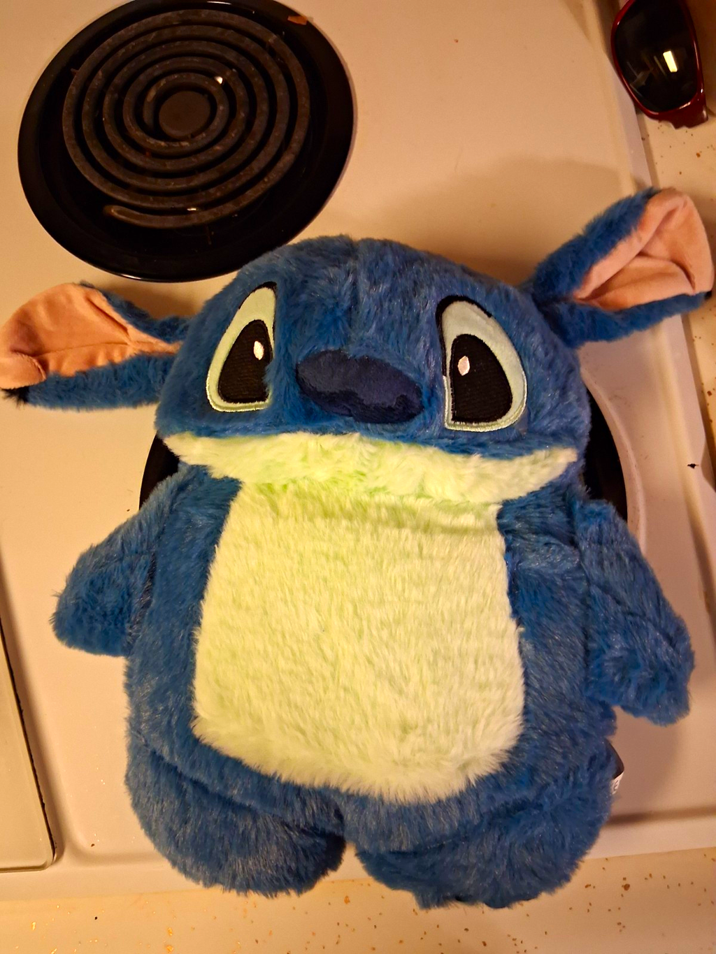 Blue Animal Hot Water Bottle & Faux Fur Cover Set, Plastic Bottle, Screw Lid